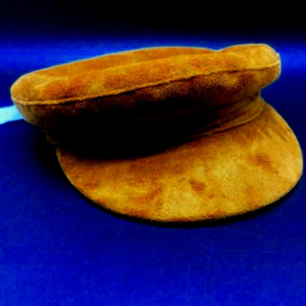 Tan Faux Suede Conductor Hat